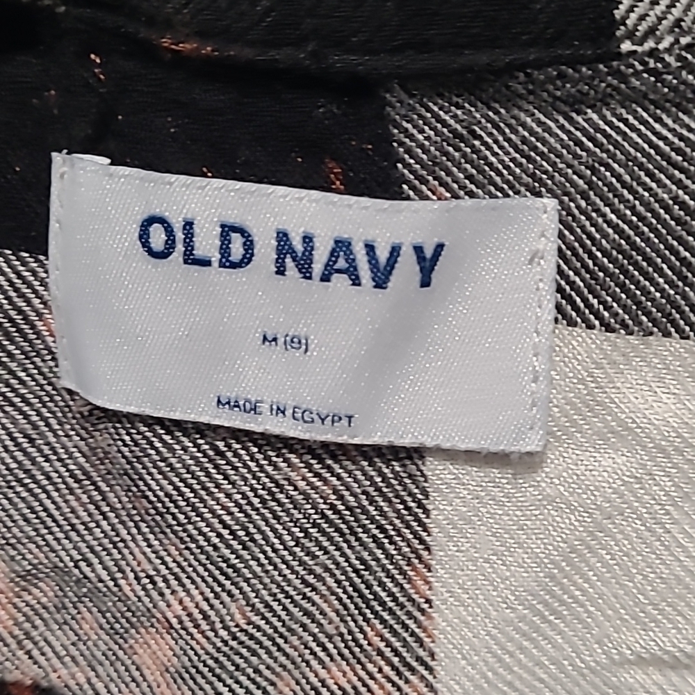 Old Navy distressed repurposed vintage Santa Buffalo plaid sz 8 flannel shirt - Picture 2 of 5